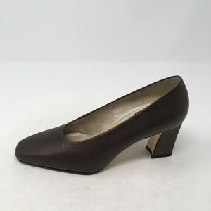 NINE WEST BROWN BLOCK HEEL 6.5M